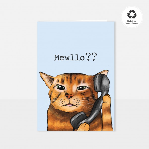 Chlo Studio Greeting Card Cat Pattern Card Mewllo