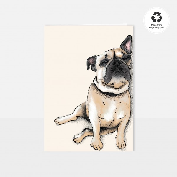 Chlo Studio Greeting Card Dog Pattern Card Sleepy Pug