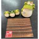 Japanese Lucky Ornament Unglazed Ceramic Home Decoration Gift Six Blessed Frogs