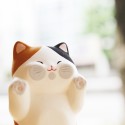 Japanese Lucky Ornament Unglazed Ceramic Home Decoration Window Cat Grey