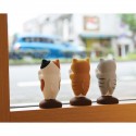 Japanese Lucky Ornament Unglazed Ceramic Home Decoration Window Cat Grey