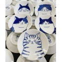 Japanese Shichita Cat Face Small Plate Mini Dish Ceramic Plate 05478
