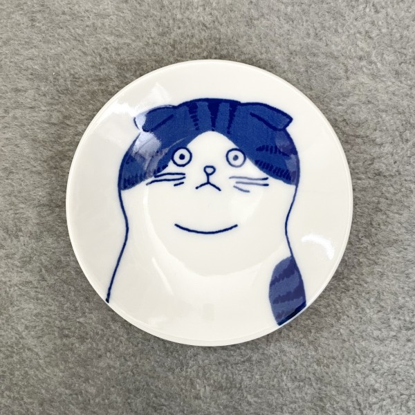 Japanese Shichita Cat Face Small Plate Mini Dish Ceramic Plate 05476