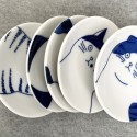 Japanese Shichita Cat Face Small Plate Mini Dish Ceramic Plate 05479