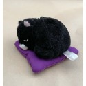 Japanese Sleeping Cat Plush Keychain Soft Toy Small H6cm Black 05709
