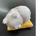 Japanese Sleeping Cat Plush Keychain Soft Toy Small H6cm Gray 05711