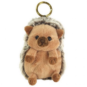 Fluffies Japanese Cute Brown Hedgehog Soft Plush Coin Purse Card Pouch Keyring
