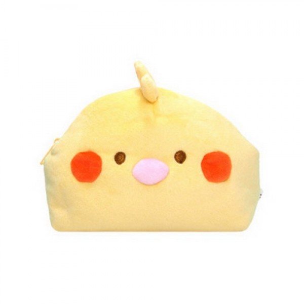 HUGHUG Japanese Cute Yellow Parakeet Bird Plush Purse Soft Pouch Pencil Case Makeup Bag