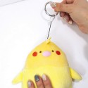 HUGHUG Japanese Yellow Parakeet Bird Soft Plush Card Case Card Pouch Keyring
