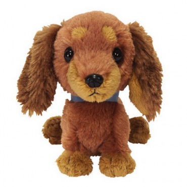 PUPS! Small Brown Miniature Dachshund Dog Soft Toy For Kids Stuffed Animal Puppy Plush Toy