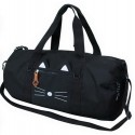 RUNNER Nylon Roll Boston Bag Cat Face Black Bag Gym Bag Ladies/Men's