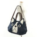 Fashionable Bulldog`s Face Black Bag Nylon Shoulder Bag Gym Bag Travel Bag