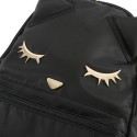 Pooh Chan Japanese Cat Face Black Bag Nylon Backpack