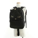 Pooh Chan Japanese Cat Face Black Bag Nylon Backpack