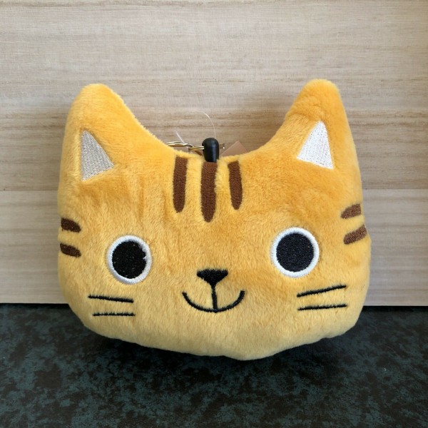 Japanese Cute Ginger Cat Face Soft Plush Card Case Card Pouch Keyring