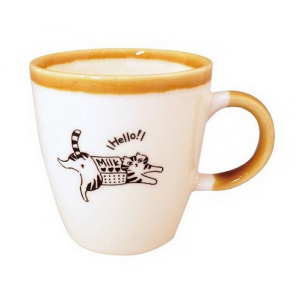 KAKUNI Japanese Lovely Cats Porcelain Coffee Mug Ceramic Cup Mike