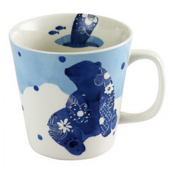 Japanese Kawaii Polar Bear Pottery Coffee Mug Whale Ceramic Cup Gift