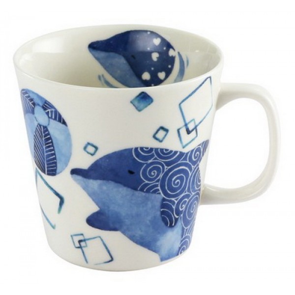 Japanese Kawaii Dolphin Pottery Coffee Mug Whale Ceramic Cup Gift
