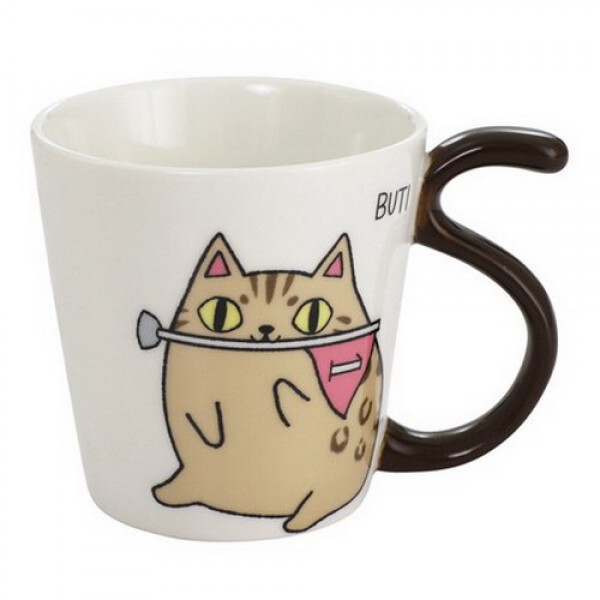 Japanese Neko Sankyodai Porcelain Cat Mug Ceramic Cup Neko Coffee Mug Buti