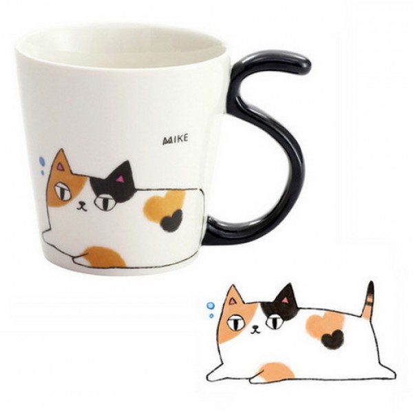 Japanese Neko Sankyodai Porcelain Cat Mug Ceramic Cup Neko Coffee Mug Mike